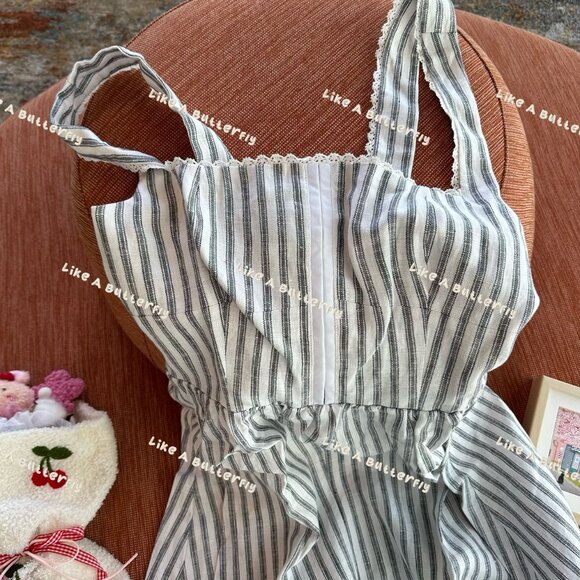 Reformation Tagliatelle Linen Dress - Harbor Stripe - Picture 5 of 11